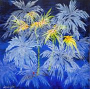 Primary Palms Blue by Denise Wright